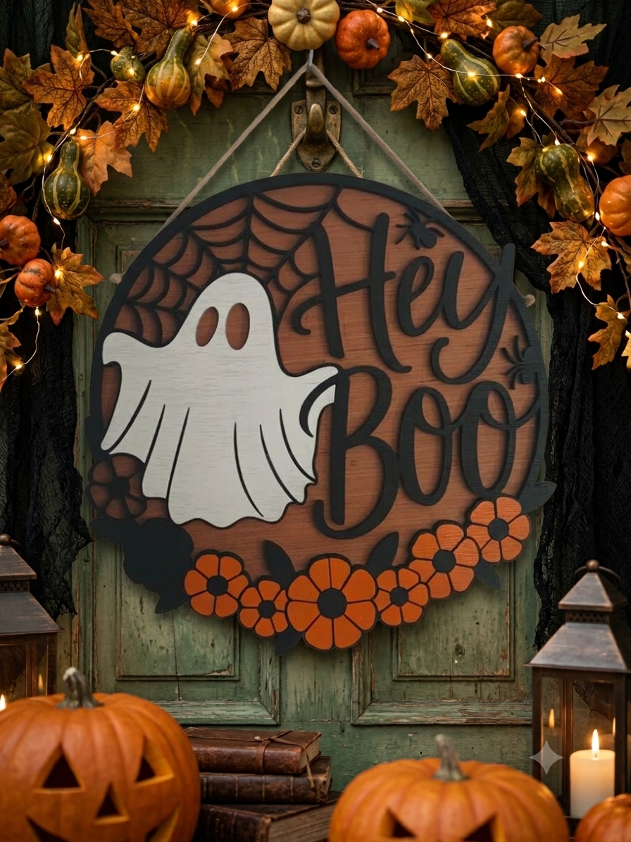 Plaque de porte " Hey Boo" La Fabrique De Ludo